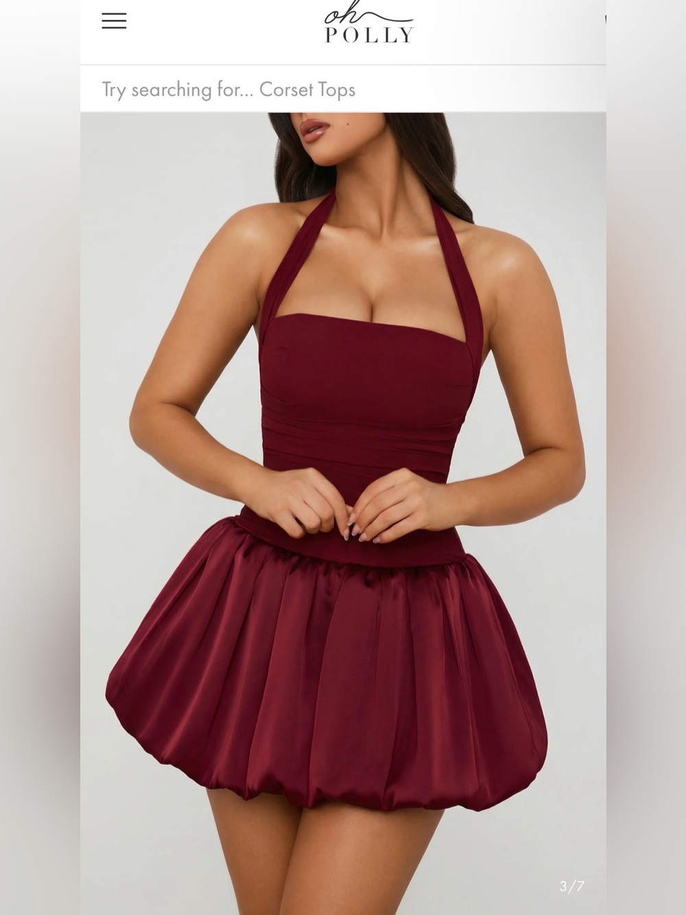OH POLLY NWT SZ 2 Ludmila Bubble Mini Dress in Burgundy